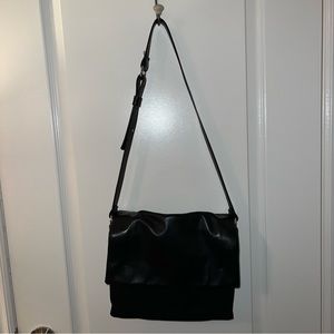Black leather & suede purse